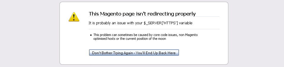Magento HTTPS Redirect Loop
